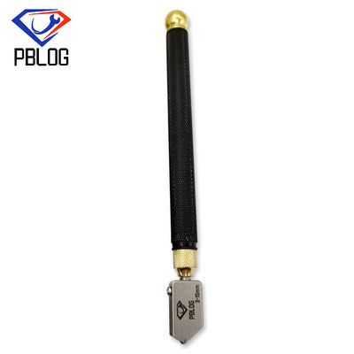 Herramienta de corte de vidrio fácil de manejar con mango negro de metal y aceite