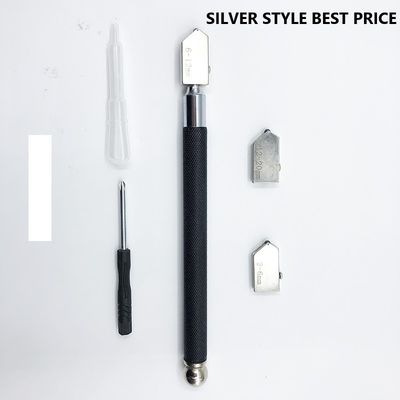 Herramienta de corte de vidrio de 2 mm con mango de contenedor de aceite y mango de acero negro de 145 mm