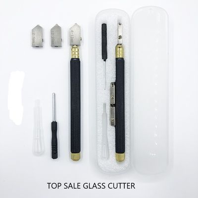 Herramienta de corte de vidrio de 2 mm con mango de contenedor de aceite y mango de acero negro de 145 mm